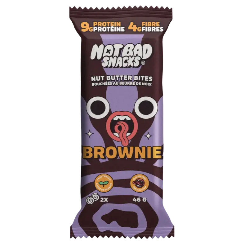 Not Bad Snacks Brownie Nut Butter Bites – Indulgent Vegan Snack, 46G 1