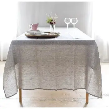 Oatmeal-Colored Linen Tablecloth – Natural Texture & Soft Drape 1