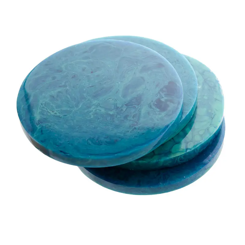 Ocean-Themed Resin Coaster Set 1