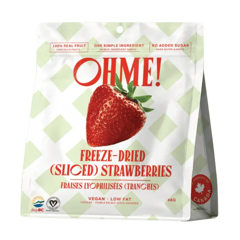 Ohme! Freeze-Dried Strawberries – 46G Bright, Tangy Berry Pieces 1