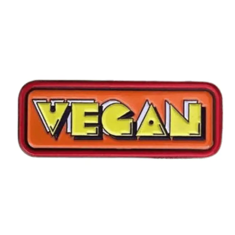 Orange Vegan Pacman Enamel Pin By Vegan Power Co 1