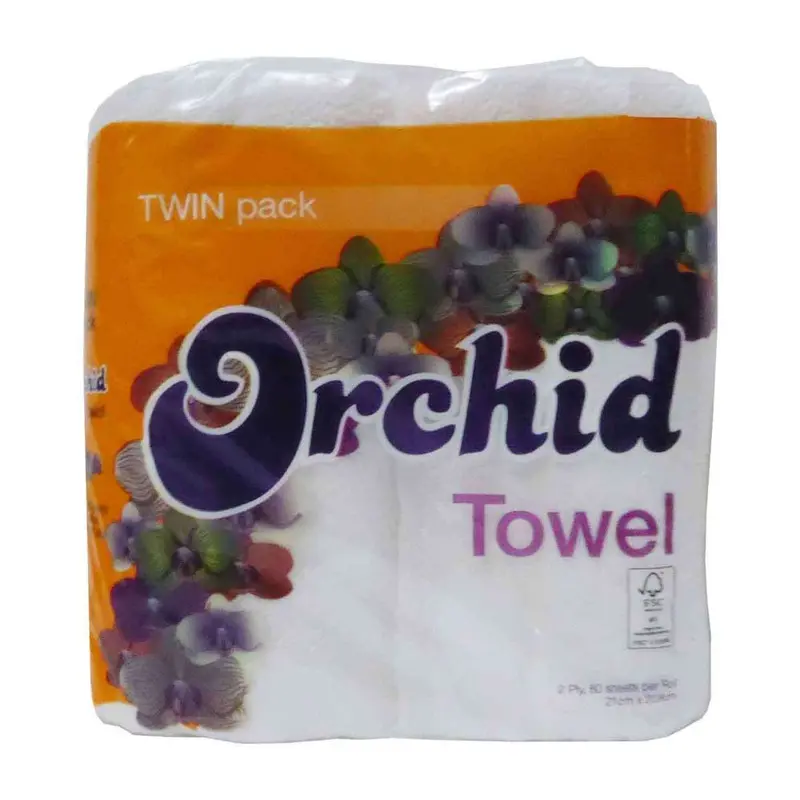 Orchid 2-Ply Paper Towels – Twin Pack, 80 Sheets Each 1