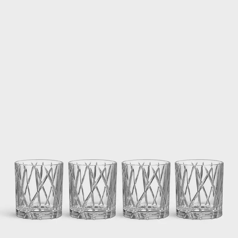 Orrefors City Old Fashioned Rocks Glasses – 8 Oz, Set Of 4 1