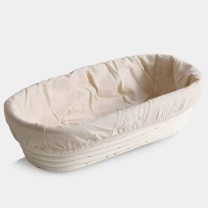 Oval Rattan Bread Proofing Basket With Linen Liner 1