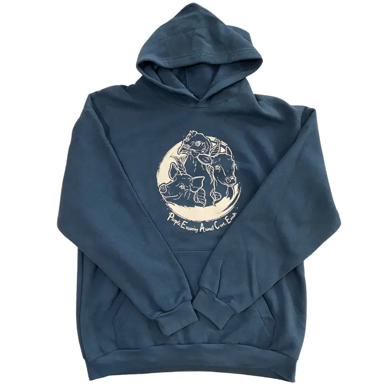 P.E.A.C.E. Farm Sanctuary Organic Cotton Hoodie With Logo 1