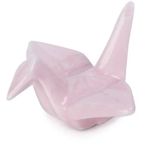 Pink Origami Crane Chopstick Rest – Compact 2" Porcelain Design 1