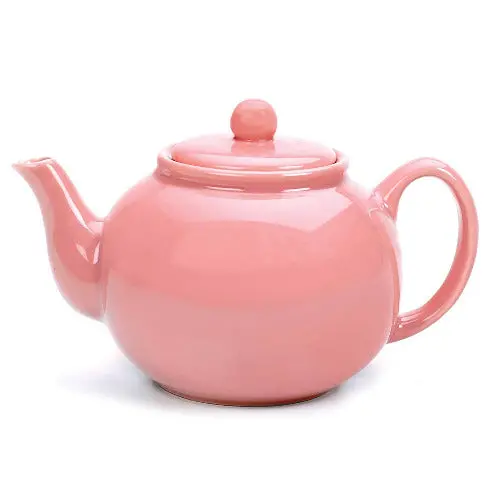 Pink Stoneware Teapot – 6-Cup Capacity, Handmade Ceramic 1