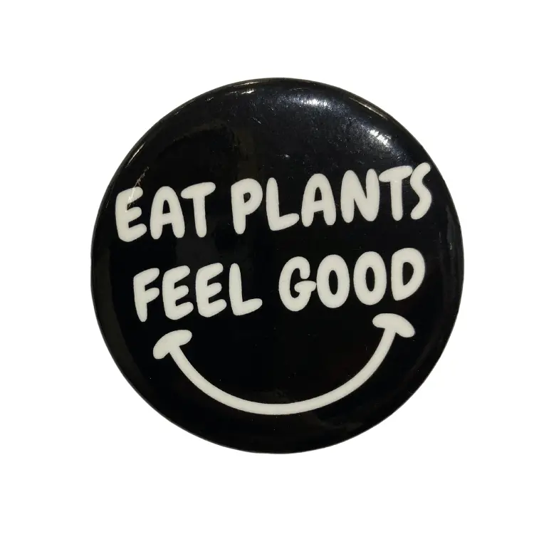 Plant Active 'Eat Plants Feel Good' Enamel Button Pin 1