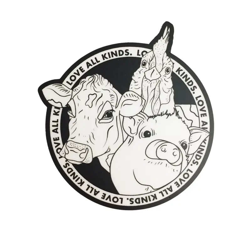Plant Active 'Love All Kinds' Animal Illustration Sticker 1
