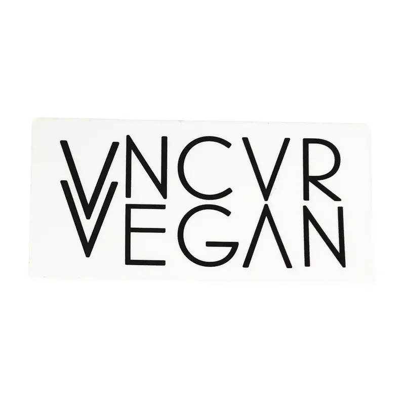 Plant Active 'Vncvr Vegan' Rectangle Sticker – White, 2" X 4" (Clearance) 1
