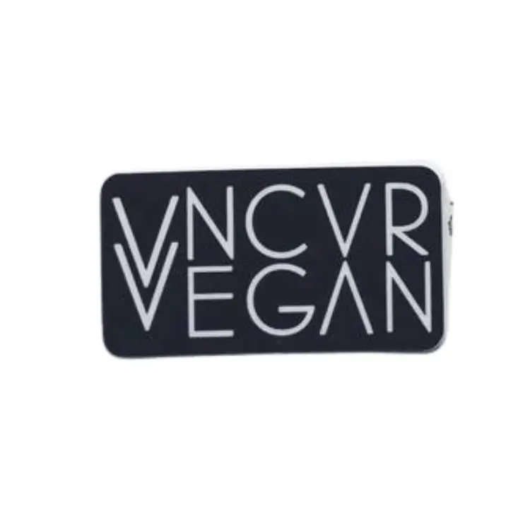 Plant Active 'Vncvr Vegan' Round Sticker – Black, 1.5" X 3" (Clearance) 1