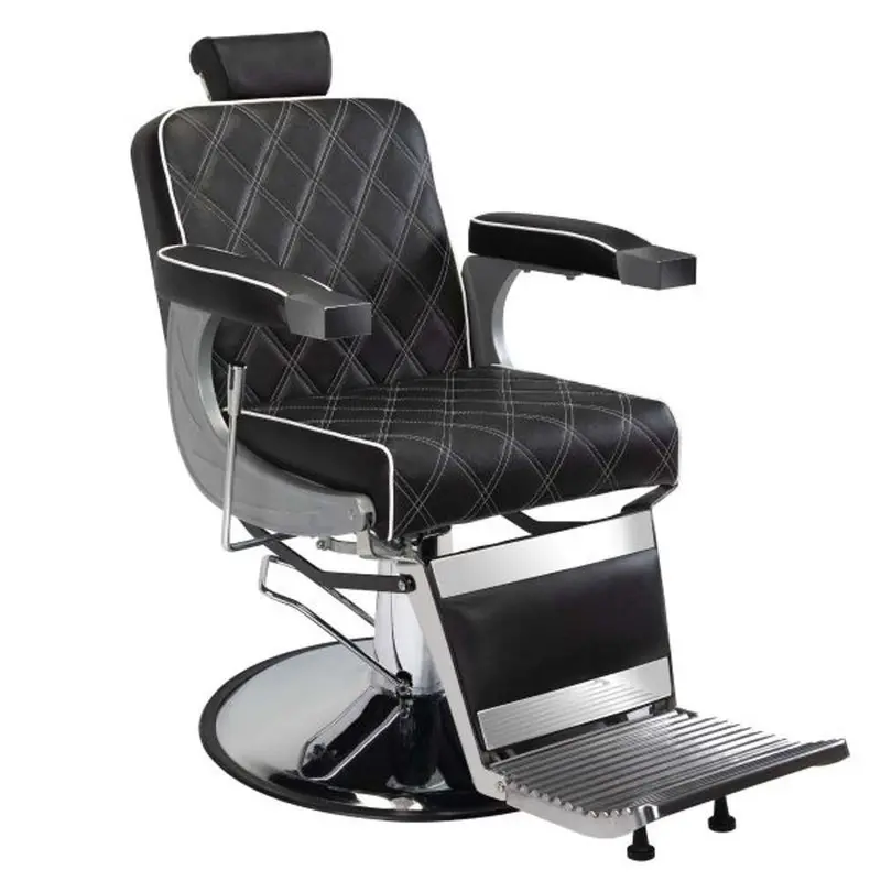 Professional Hydraulic Barber Chair – Adjustable Lift, Stainless Steel Handle & Reinforced Metal Base 1