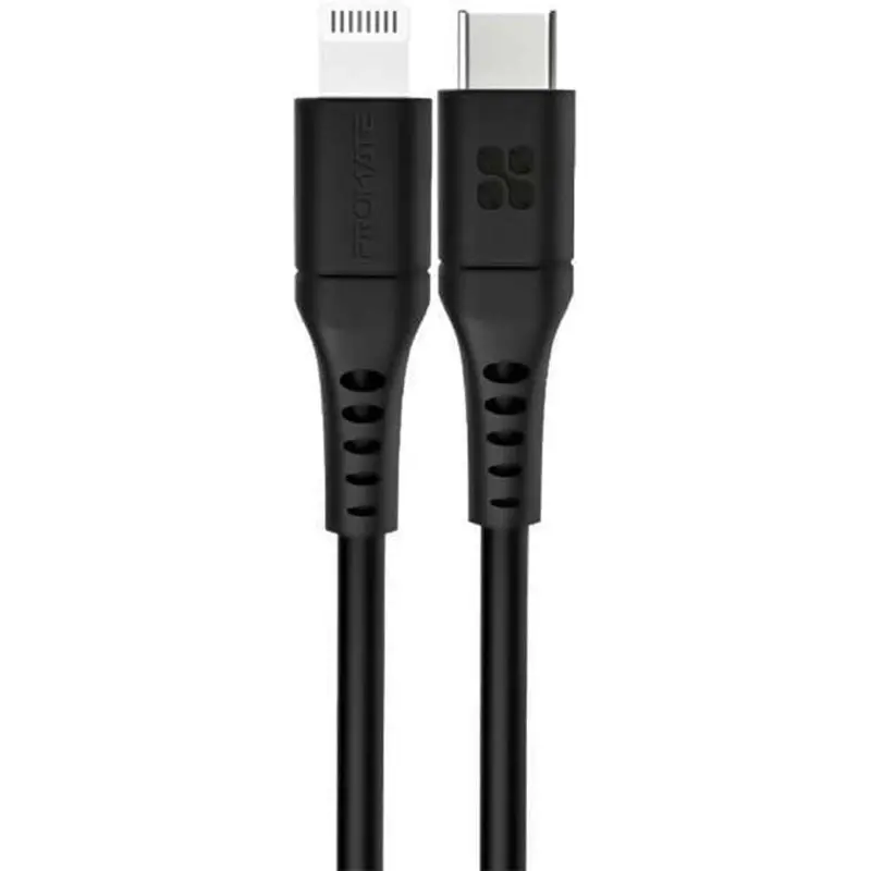 Promate 20W Usb-C To Lightning Cable – 3-Meter Black Fast-Charge Cord 1