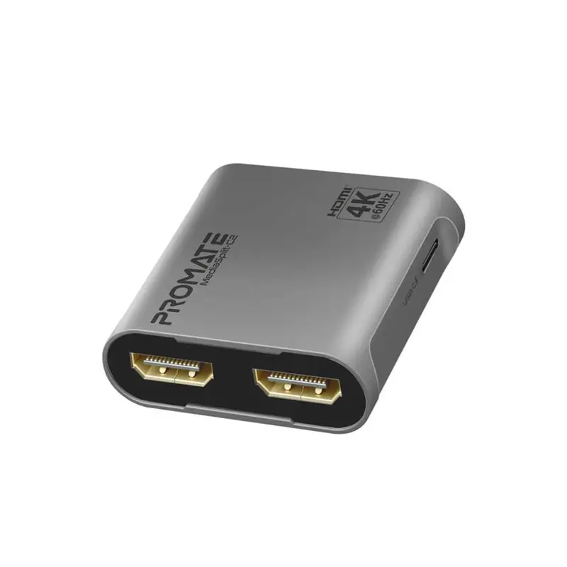Promate Mediasplit-C2 Hdmi Splitter – 4K@60Hz 1-In-2-Out Adapter With Edid Support 1
