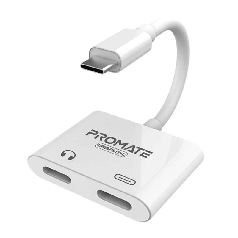 Promate Usb-C Audio & Charging Splitter – 5V/3A With Usb-C Pass-Through 1