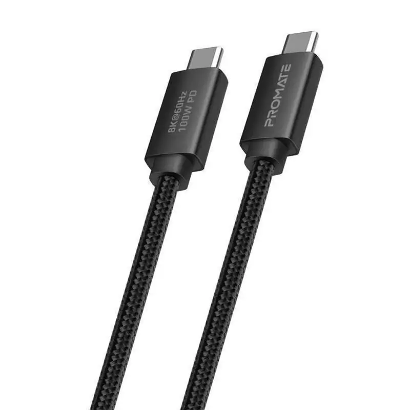 Promate Usb4 & Thunderbolt-Compatible Cable – 100W Power Delivery, 8K Hdmi Support, Usb-C To Usb-C 1