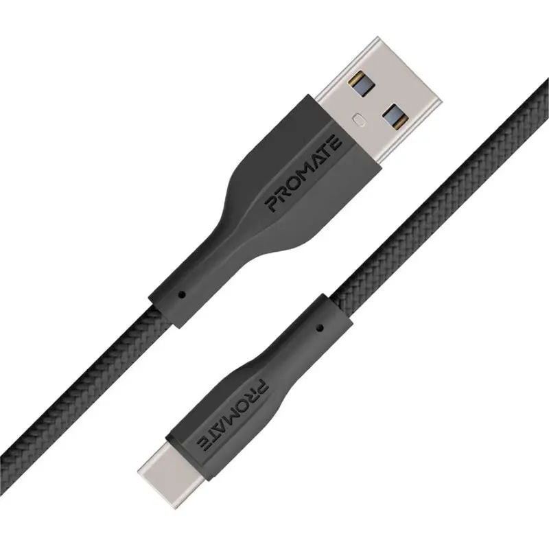 Promate Xcord-Ac Usb-A To Usb-C Fast-Charge & Data Cable – Black 1
