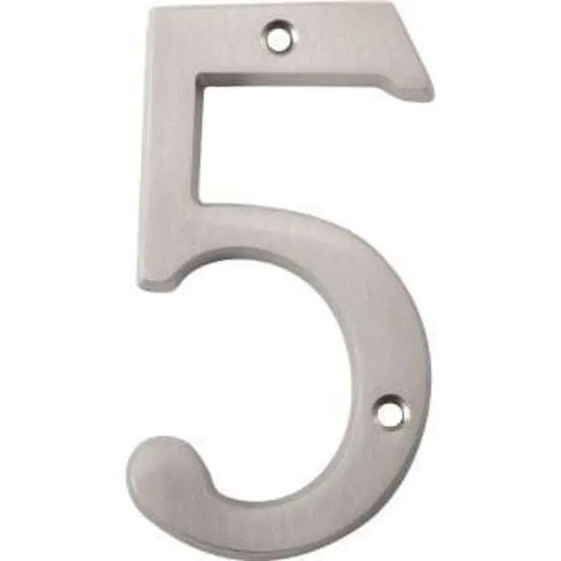 Prosource 4-Inch Satin Nickel House Number 5 1