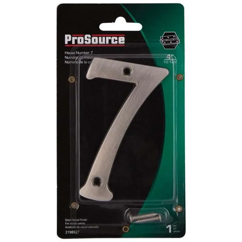 Prosource 4-Inch Satin Nickel House Number 7 1