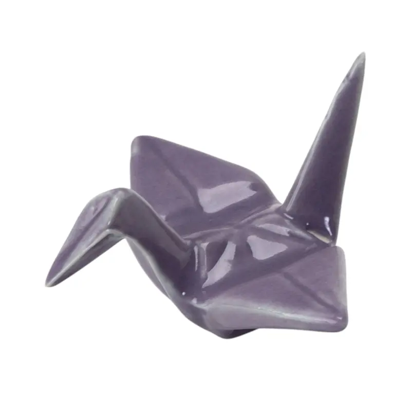 Purple Origami Crane Chopstick Rest – 2" Porcelain Rest (Case Of 12) 1