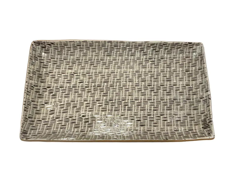 Rattan Chestnut Medium Rectangular Stacking Tray 1