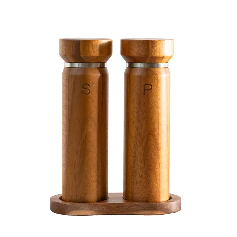 Romy Acacia Wood Salt And Pepper Grinder Set – Pair, 20 × 16Cm 1