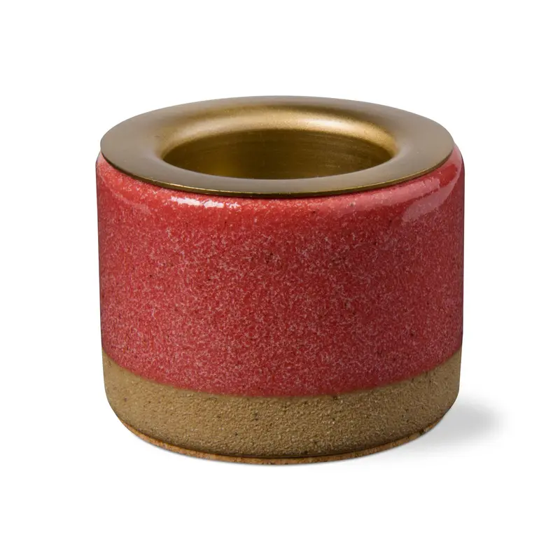 Rose-Glazed Tealight Taper Holder – Handcrafted Ceramic Candle Accessory 1
