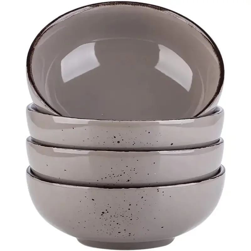 Round Ceramic Serving Bowl Set – 4-Piece With Matching Base 1