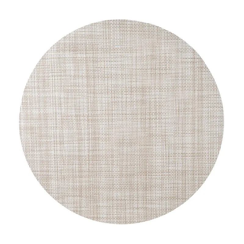 Round Taupe Pvc Placemat – Soft-Touch Non-Slip Base 1