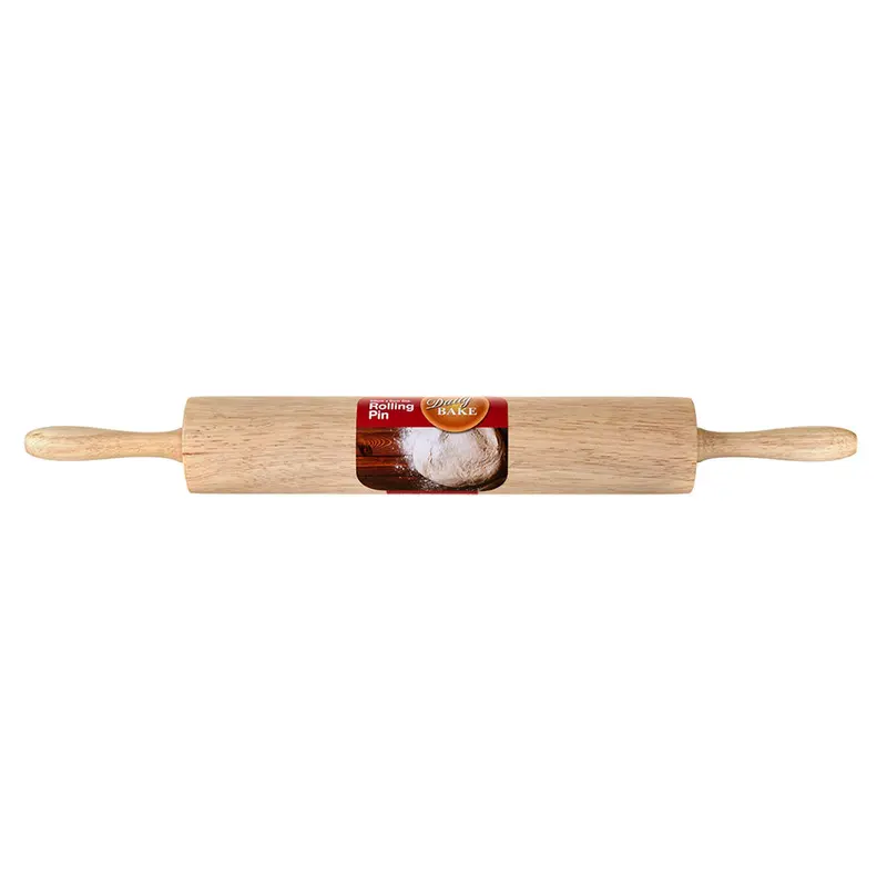 Rubberwood Rolling Pin – Natural Wood Kitchen Tool 1
