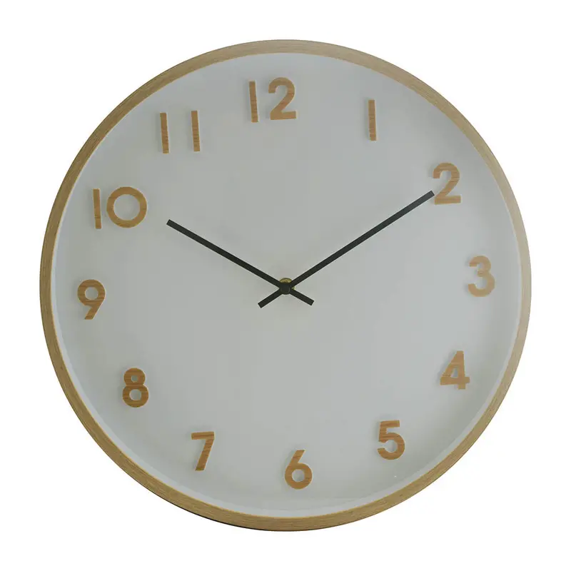 Rustic Wood-Effect Wall Clock – Modern Farmhouse Style 1