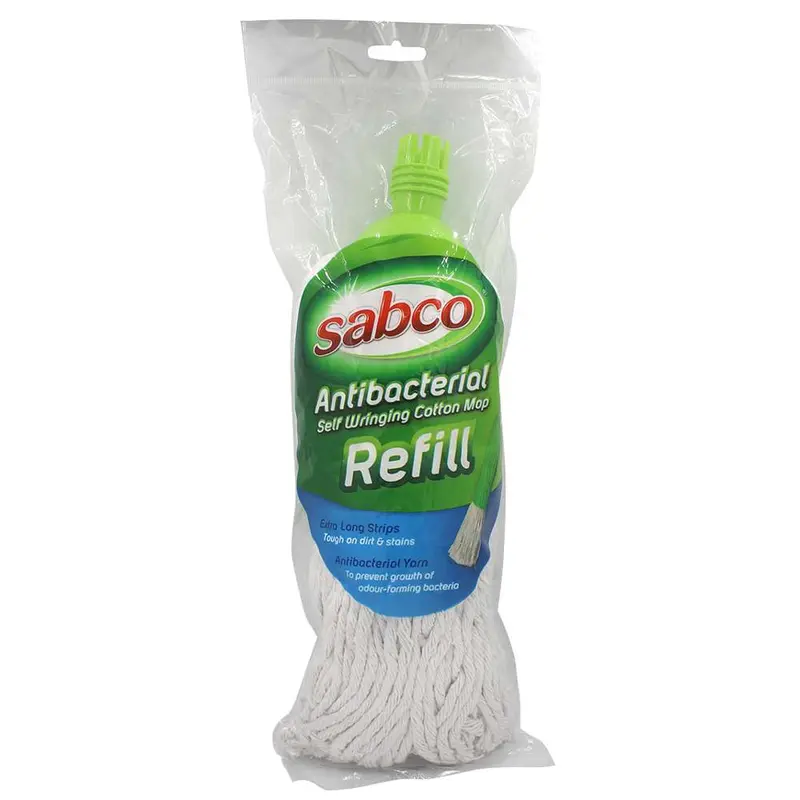 Sabco Self-Wringing Cotton Mop Refill – Standard Size, Antibacterial Treatment 1