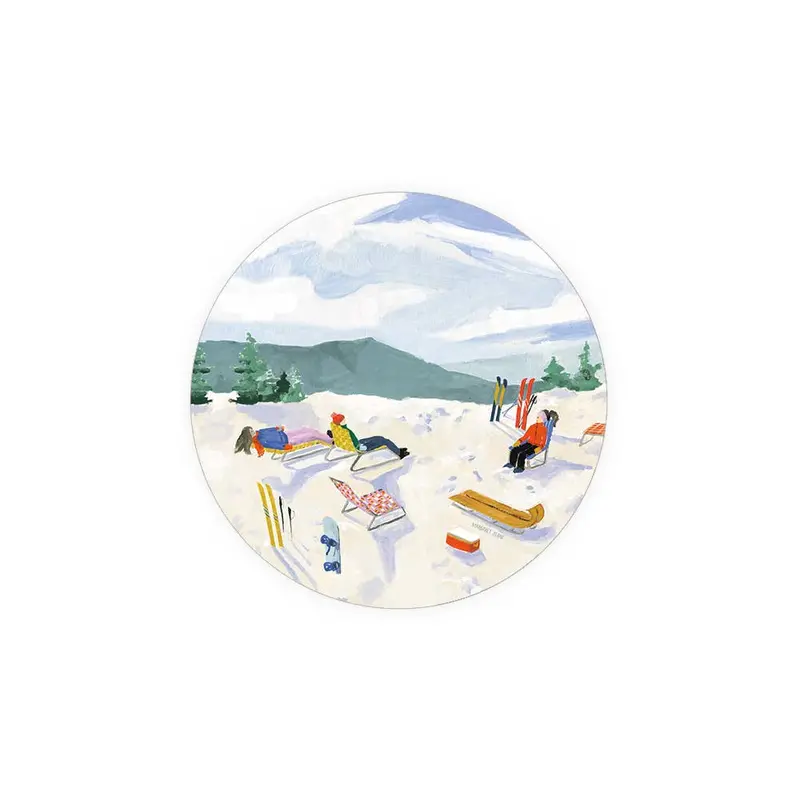 Skiers Coaster – Winter Sport Seedling Illustration 1