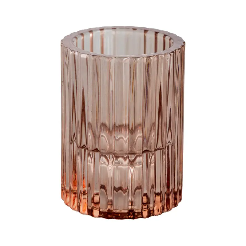 Smoke-Tinted Glass Candle Holder – 8X5.3 Cm For Tealights & Tapers 1