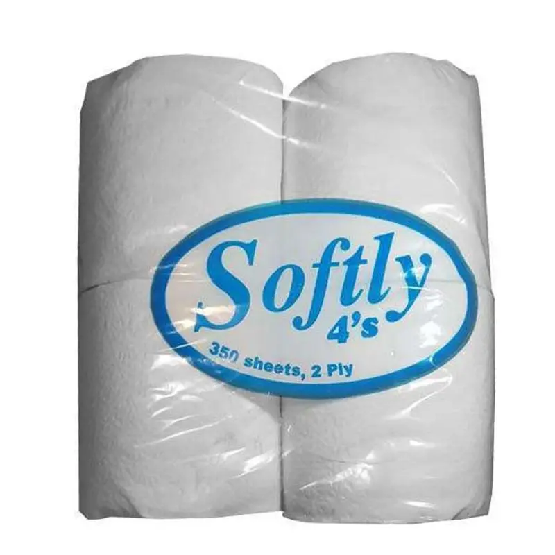 Softly 2-Ply Toilet Paper – 350 Sheets Per Roll, 4-Roll Value Pack 1