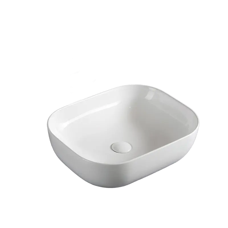 Stainless Steel Oval Above-Counter Bathroom Basin With Waste – 470X330X140Mm, White Finish 1