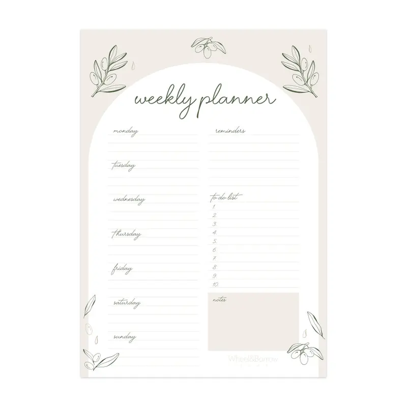 Structured Weekly Planner Notepad 1