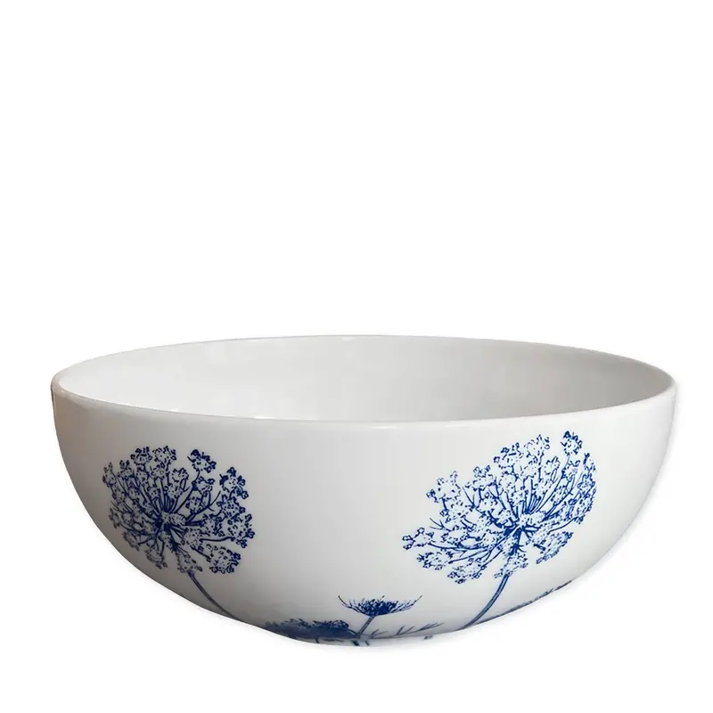 Summer Blues Vegetable Serving Bowl – Glazed Ceramic Bowl With Artisan Design 1