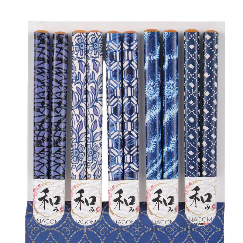 Sustainable 5-Piece Bamboo Chopsticks Set – Eco-Friendly Utensils 1