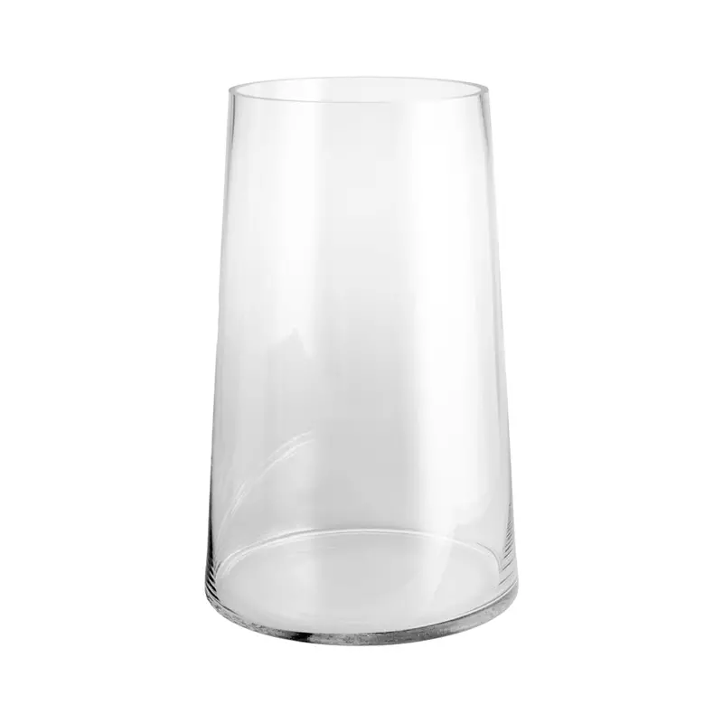 Tall Angled Clear Glass Vase – 35X22Cm Sleek Linear Design 1