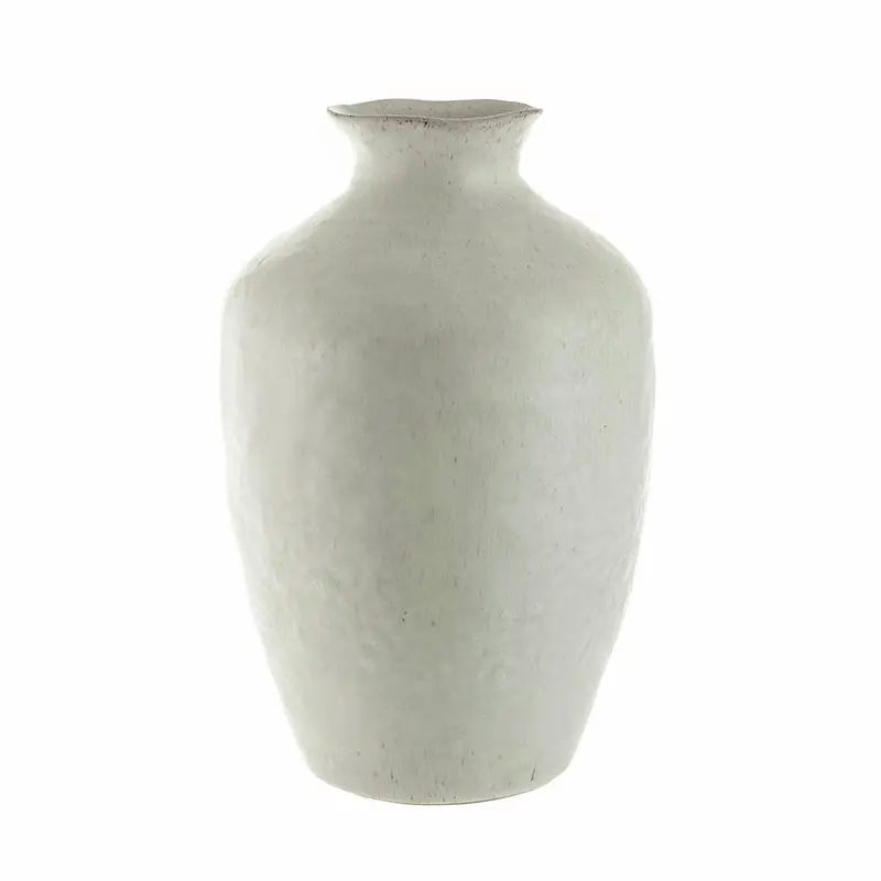 Tall Speckled Cream Trumpet Vase – 23X35Cm Elegant Display Piece 1