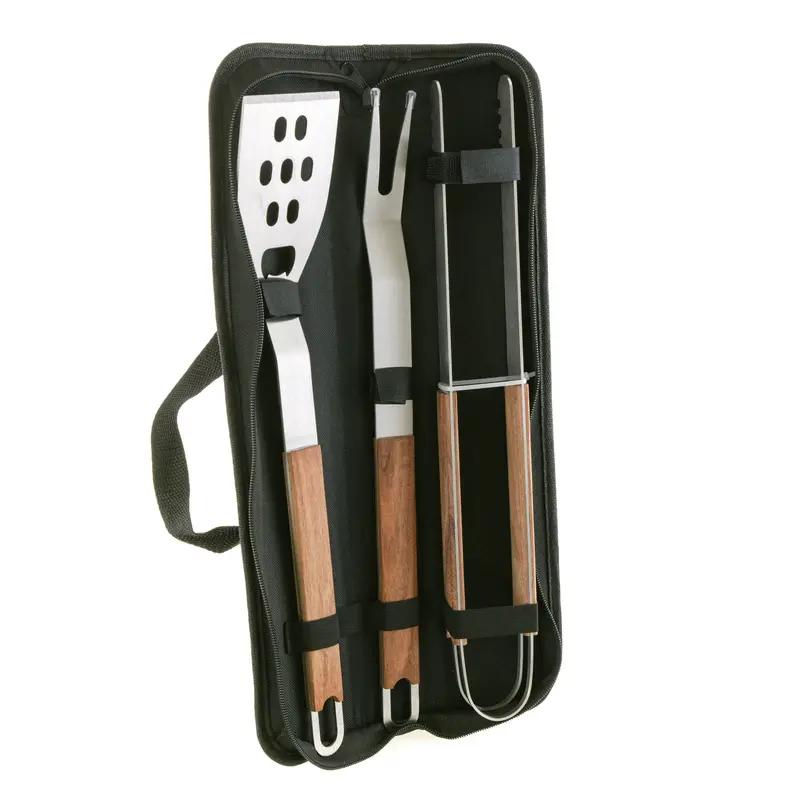 Teakwood Bbq Tool Set – Natural Grain Heat-Resistant Utensils 1