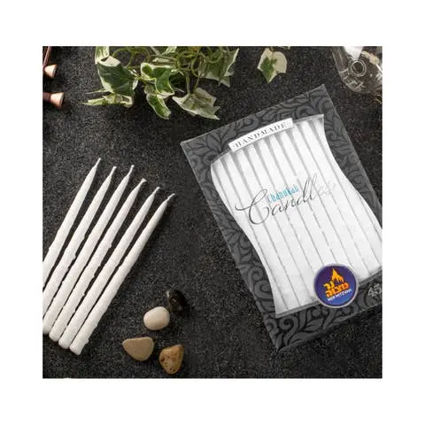 Textured White Chanukah Menorah Candles – Traditional Holiday Lighting 1