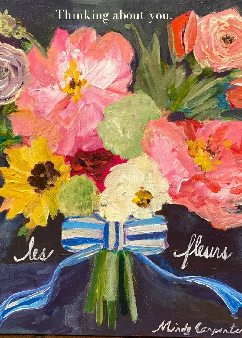 Thinking Of You Fleurs-De-Lis Design Greeting Card 1
