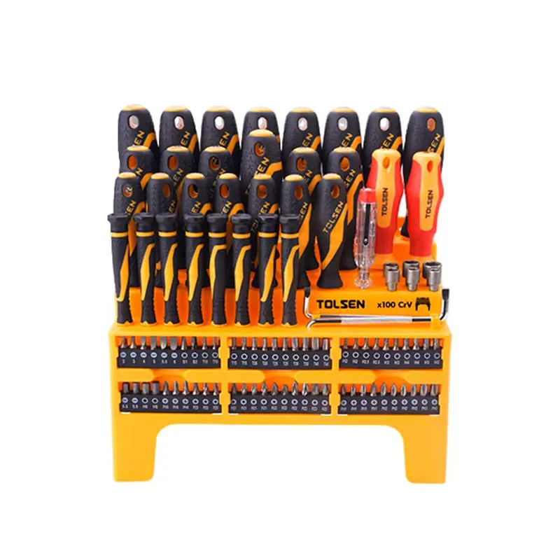 Tolsen 100-Piece Professional Screwdriver Set – Full-Size Mechanics Kit 1