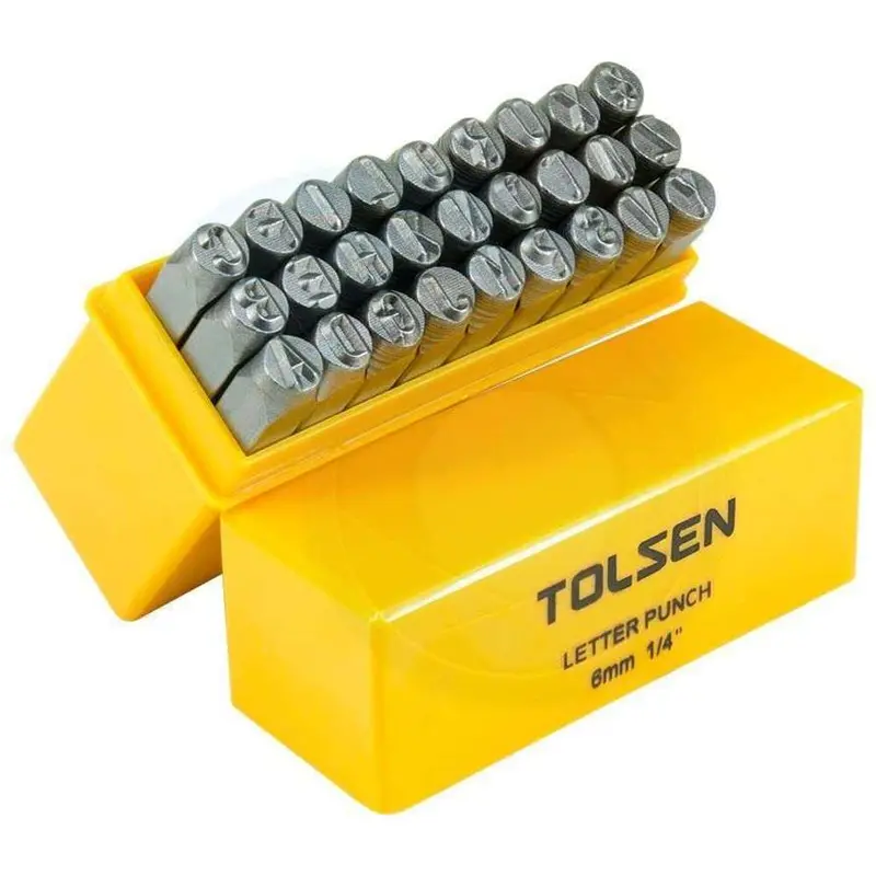 Tolsen 27-Piece 6 Mm Letter Punch Set For Metal & Wood 1