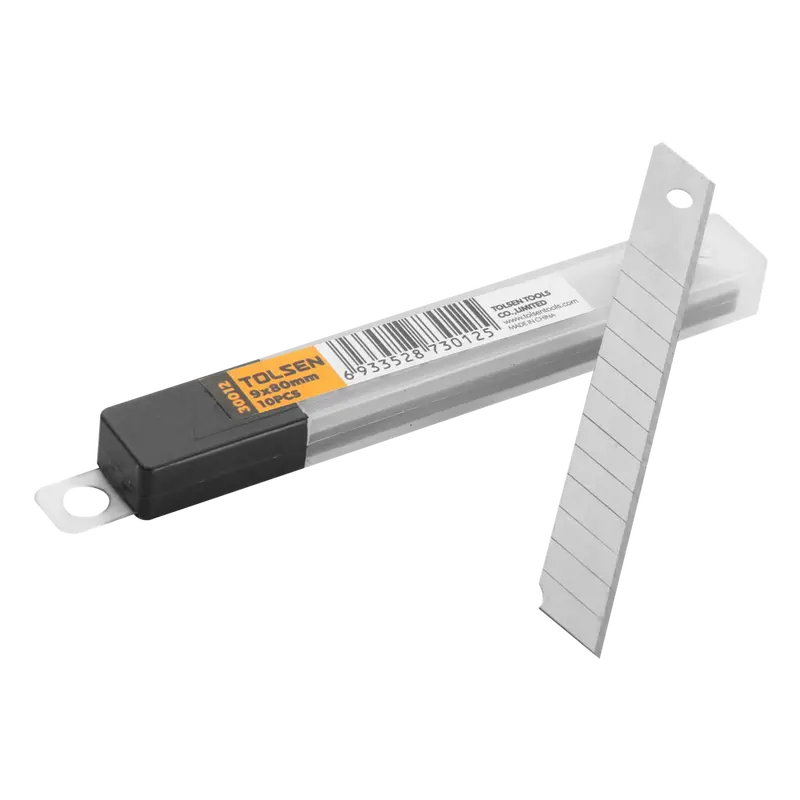 Tolsen 9 Mm × 80 Mm Utility Blade Pack – 10 Blades 1