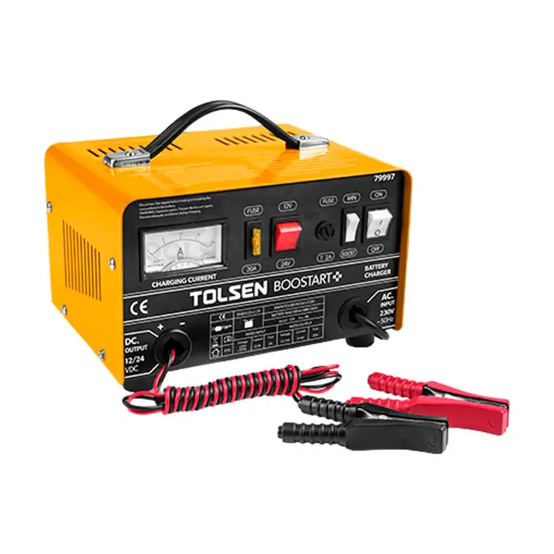 Tolsen Dual-Voltage Smart Charger – Auto-Switching 12V/24V Battery Maintainer 1