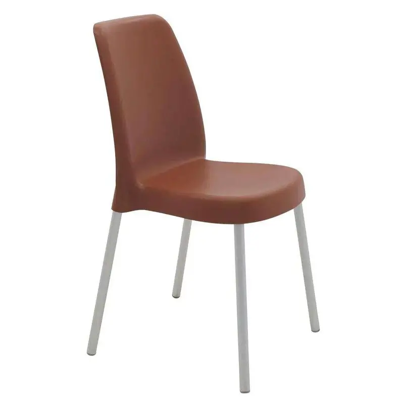 Tramontina Vanda Dining Chair – Terracotta-Colored Polypropylene Seat With Steel Frame 1