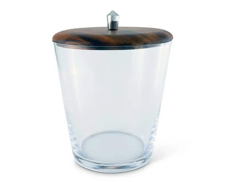 Tribeca Ice Bucket: Glass, Pewter, And Reclaimed Wood Design 1